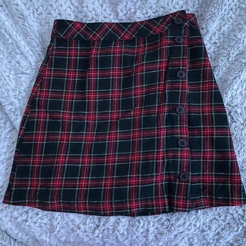H&M Red Plaid Skirt